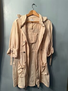Together Light Beige Hooded Utility Anorak Jacket